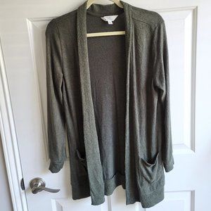 Market & Spruce Stitch Fix Cardigan Size M Open Front Long Sleeve Pockets Green
